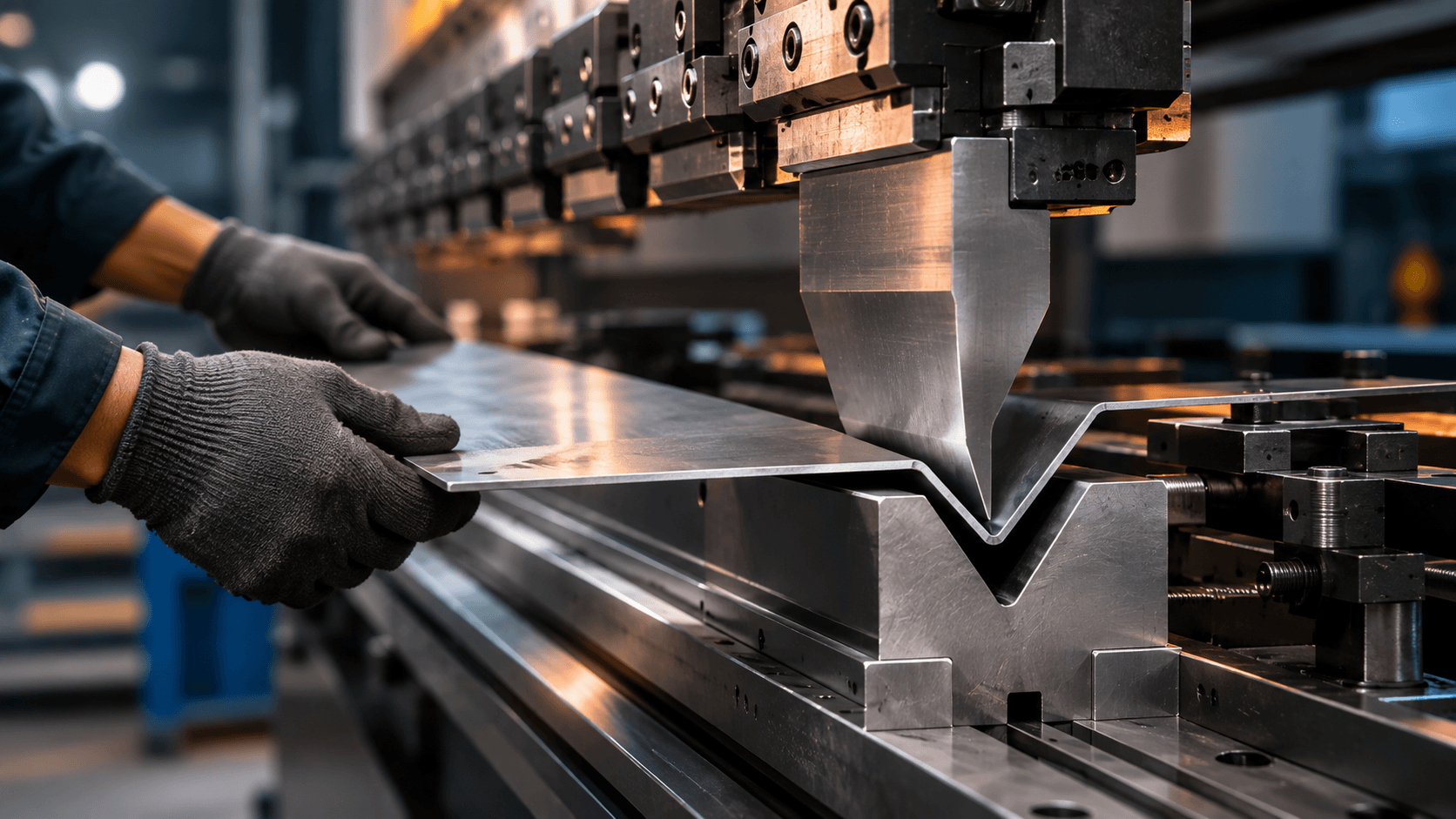 CNC bending — press brake bending a metal sheet