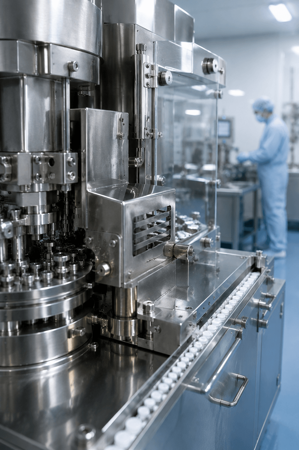 Pharmaceutical — stainless machinery in cleanroom